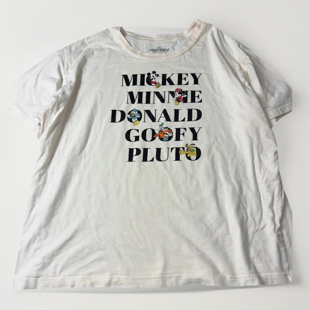 Disney Shirt Mens Size XL OffWhite Mickey Mouse And Friends Short Sleeve T Shirt